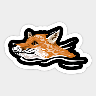 Swimming Fox Sticker